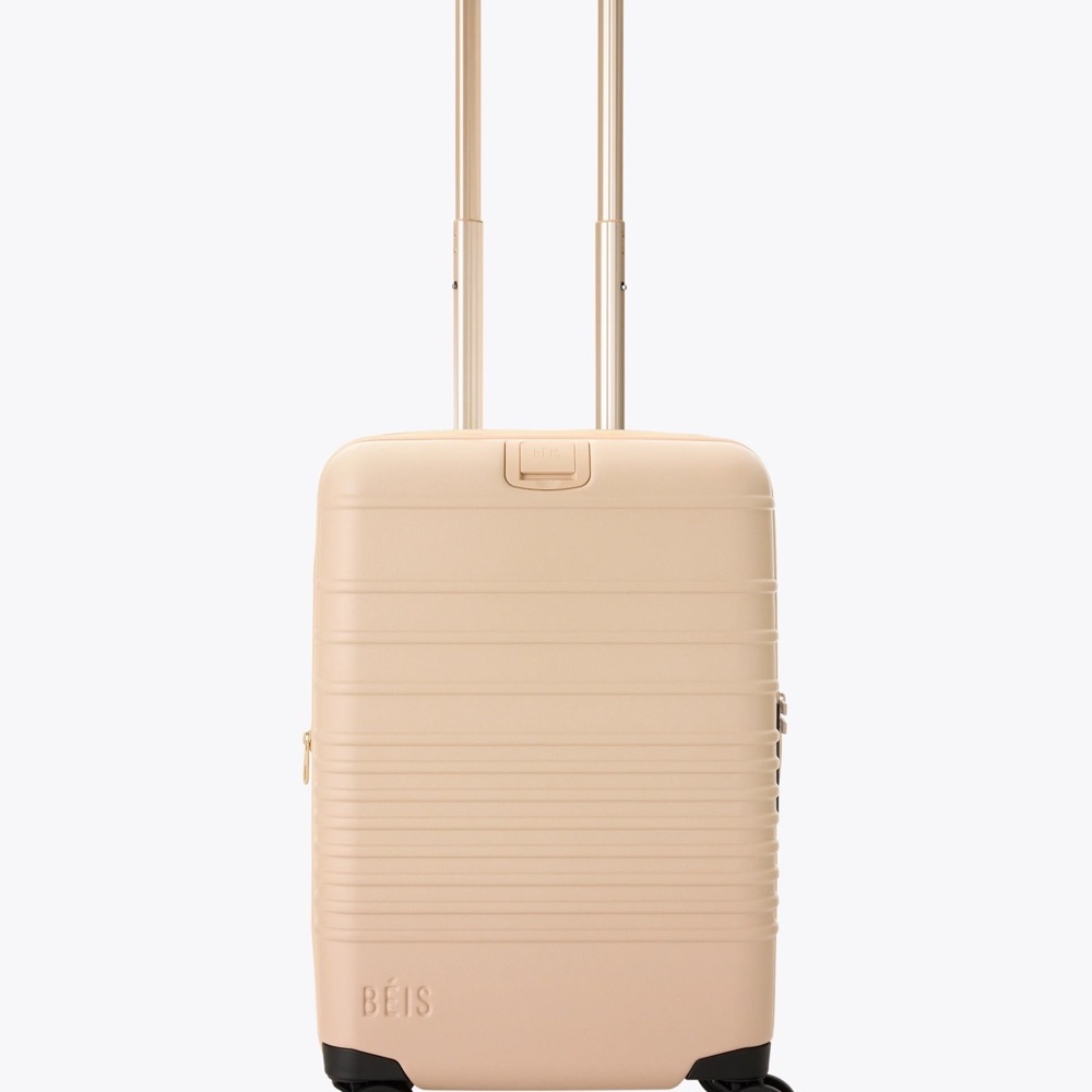 BEIS beige carry-on roller. Brand new in box!